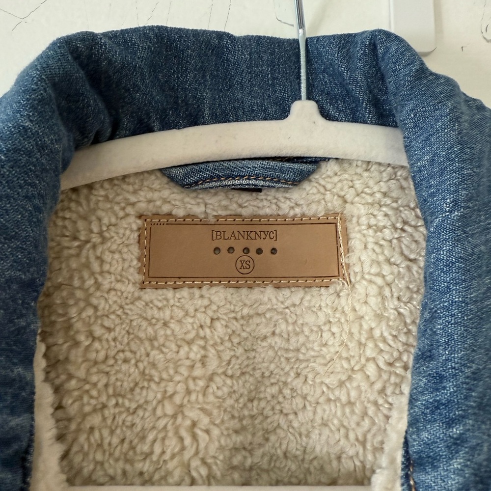 Blank NYC Denim Jacket with Sherpa Lining - Picture 2 of 4